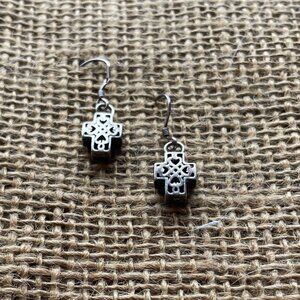 Silpada Filigree Silver Cross Earrings
